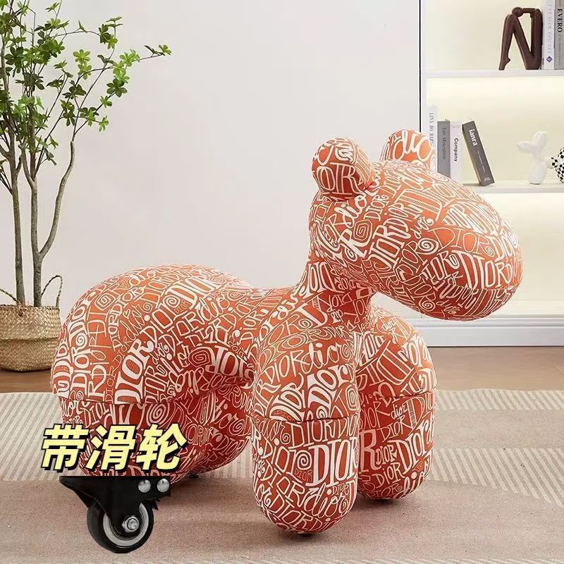 网红小马椅子儿童凳动物造型创意休闲座椅客厅装饰摆件落地送礼物|undefined
