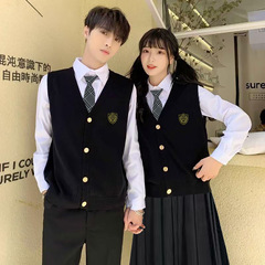 学院风初高中大学生韩系毕业班服针织毛衣马甲套装合唱演出礼服