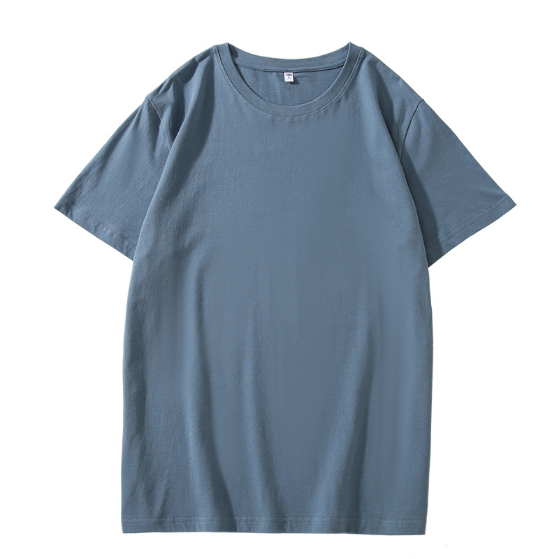 2025 Xinjiang algodón puro de fibra larga 180g cuello redondo hombres y mujeres color puro camisetas de manga corta ropa casual versátil de manga corta al por mayor