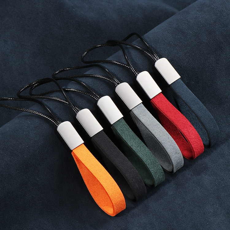 Alcantara Simple and High-End Car Keychain Internet Celebrity Small Hand Rope Key Bag Pendant Accessories Gift