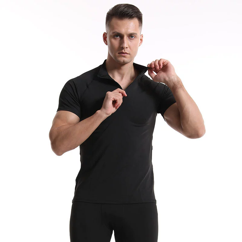 Спортивная облегающая Мужская дышащая нижняя одежда для фитнеса с короткими рукавами, эластичная баскетбольная футбольная тренировка, впитывающая пот, быстросохнущая компрессионная одежда
