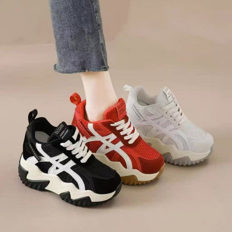 Women's 10cm Height-Increasing Dad Shoes 2025 Autumn New Sports Shoes Thick-Soled Casual Women's Shoes