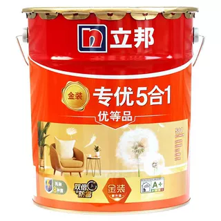 立邦乳胶漆专优五合一净味内墙涂料白色墙面翻新自刷家用室内油漆