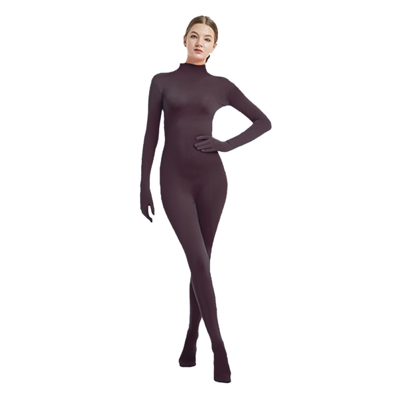 新しいソリッドカラーの女性の手と足のジャンプスーツダンスウェアステージパフォーマンス衣装スパイダーマンボディスーツトレンディ|undefined