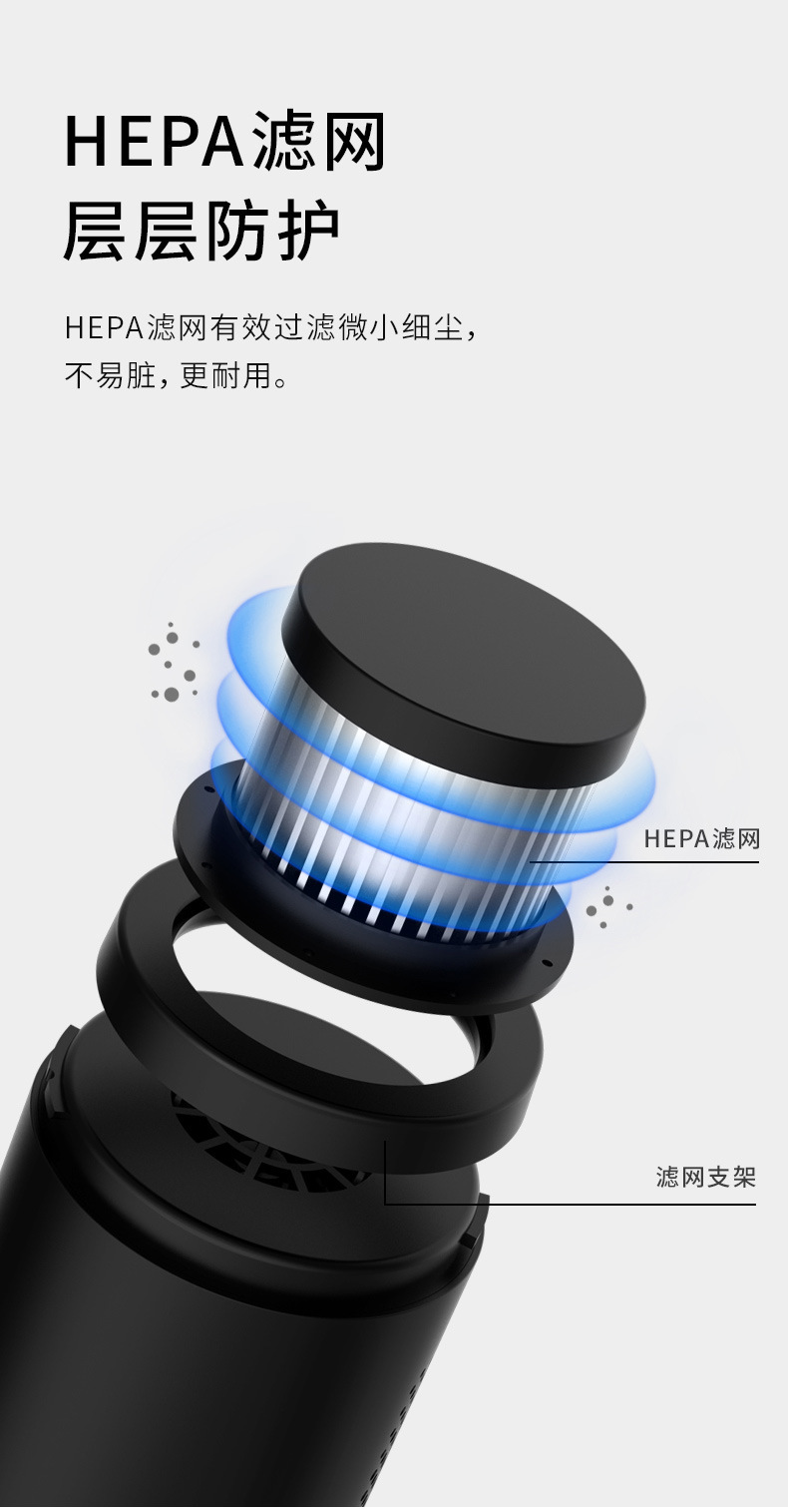 Car Vacuum Cleaner, Small, Large Suction, Handheld, Portable, Wireless Charging, High-Power Dust Blower, Dual-Purpose for Home and Car