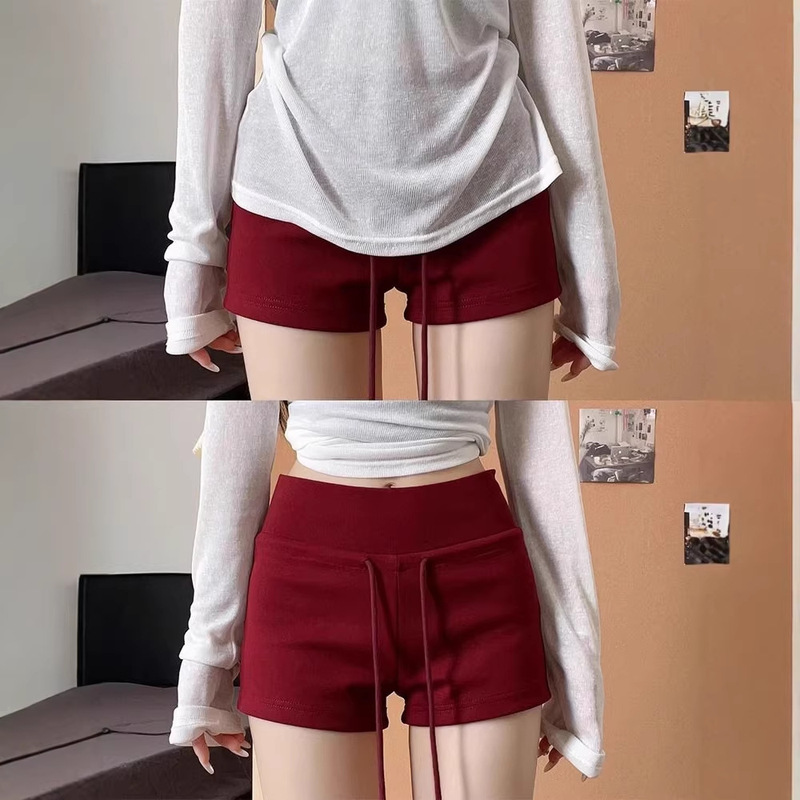 Casual American-Style Spicy Girl Sports Shorts for Women, New Summer Slim-Fit Outerwear, Hip-Hugging Drawstring Low-Waist Hot Pants Casual American-Style Spicy Girl Sports Shorts for Women, New Summer Slim-Fit Outerwear, Hip-Hugging Drawstring Low-Waist Hot Pants