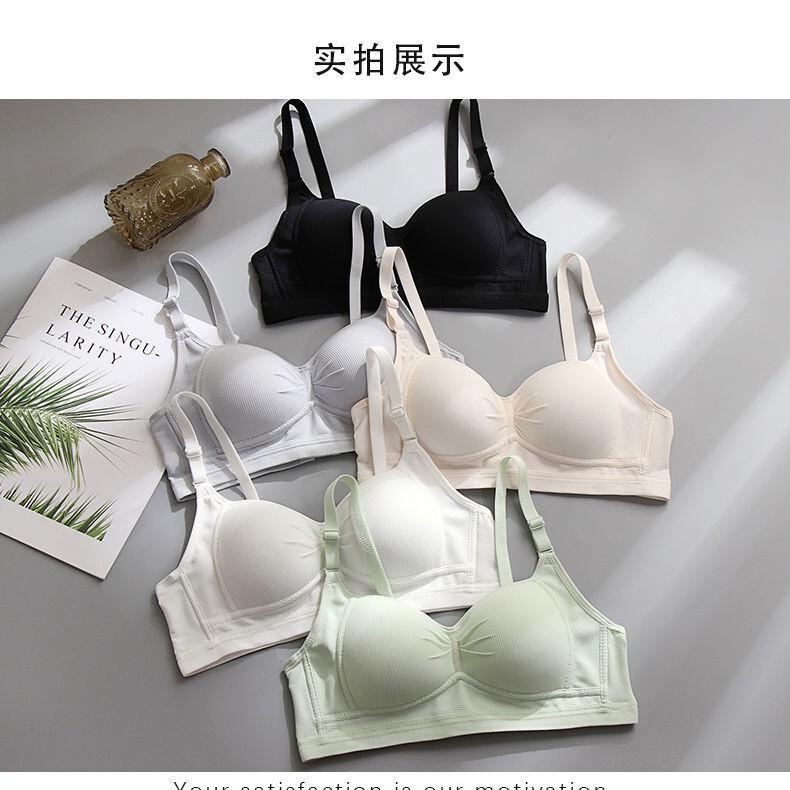 High School Student Girl's Intimates Female Three-Stage Junior High School Student Development Period Pure Cotton Shaped Fixed Cup Bra Thin Section High School Student Girl's Intimates Female Three-Stage Junior High School Student Development Period Pure Cotton Shaped Fixed Cup Bra Thin Section