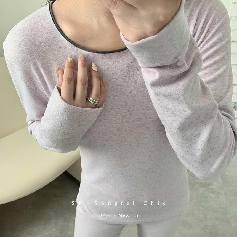 秋冬新款秋衣秋裤雪花绒保暖套装女磨毛加厚女士修身弹力打底内衣|undefined