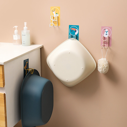 Home bathroom punch-free washbasin hook kitchen cutting board traceless hanging storage shelf bathroom washbasin rack