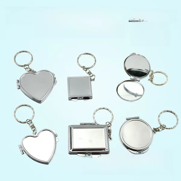 Japanese and Korean Creative Portable Double-sided Folding Small Mirror logo Fixed Makeup Mirror Plus LOGO Jewelry DIY Keychain
