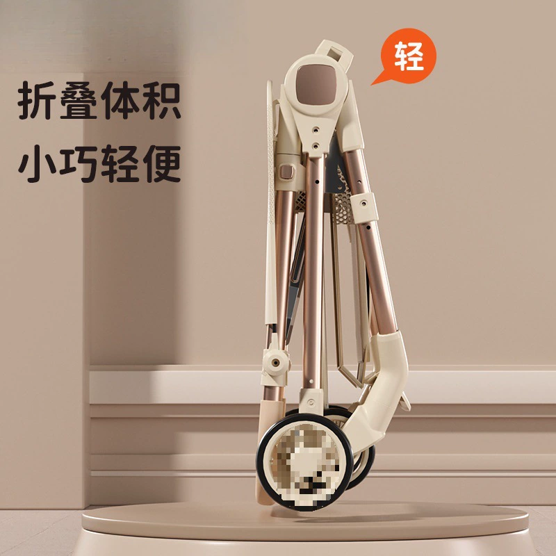 Children's foldable stroller with seat, simple trolley for early age, can sit and lie