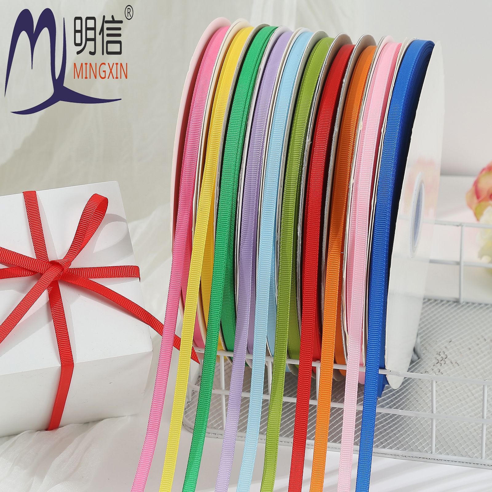 6mm纯色螺纹带罗纹带丝带蝴蝶结领结DIY辅料