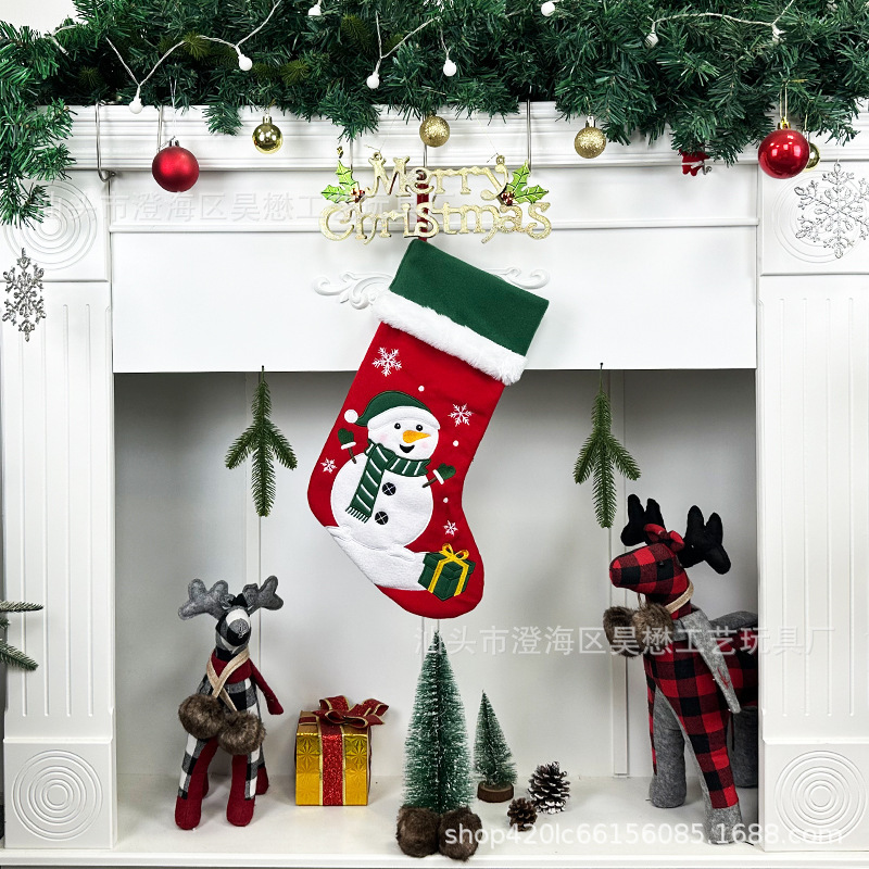 2025 Haomao クロスボーダー Amazon クリスマスソックスギフトバッグクリスマスツリー装飾雪だるまクリスマスツリーペンダント|undefined