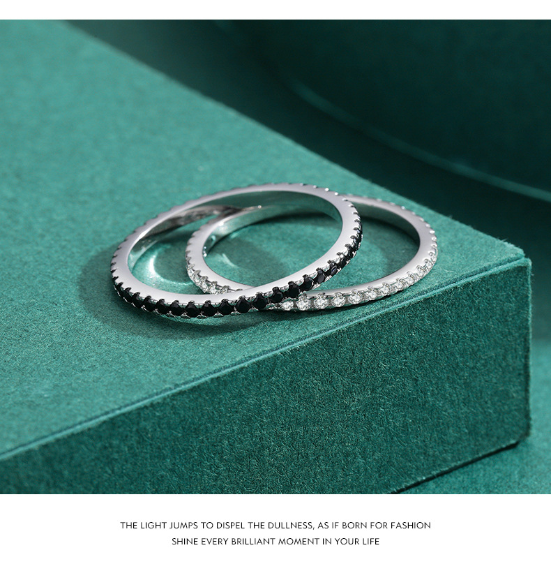 Daily Occasion Silver Material Round Pattern 1 Piece Silver Round Zircon Rings