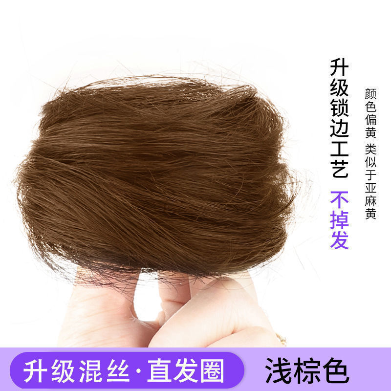 Peluca de las mujeres tocado corto Pelo Rizado bolsa Cola de Caballo Clip-on gran ola pera flor rollo mullido natural realista horquilla pelo agarre