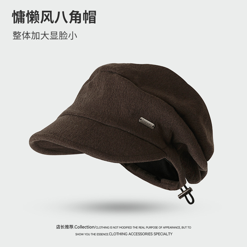 日系堆堆帽子女秋冬素颜显脸小包头帽网红黑色时尚百搭冷帽月子帽|undefined