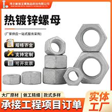 热镀锌螺母gb6170镀锌螺帽M24六角螺母8.8级10.9级光伏配件螺母