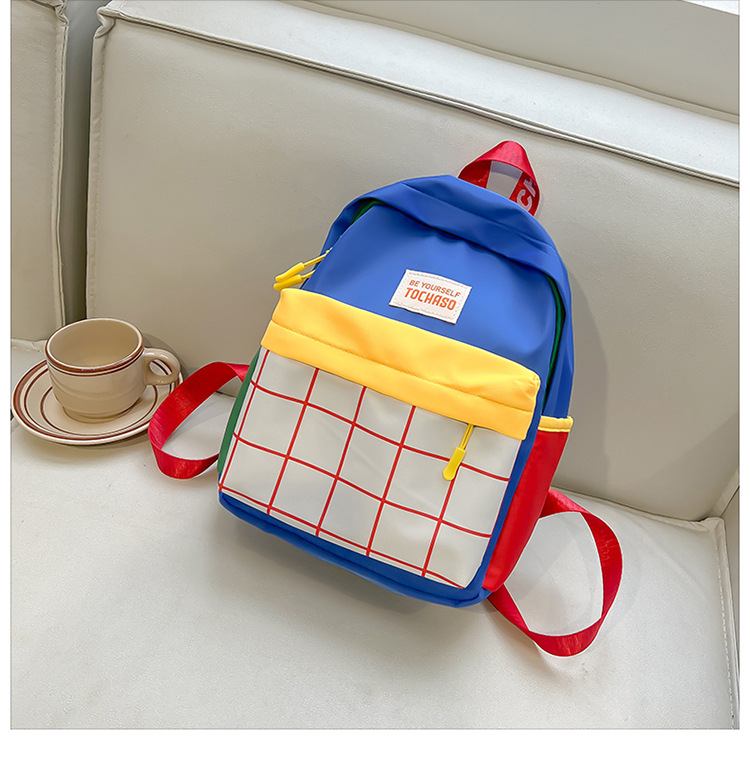 Water Repellent 15 Inch Color Block School Kids Backpack display picture 21