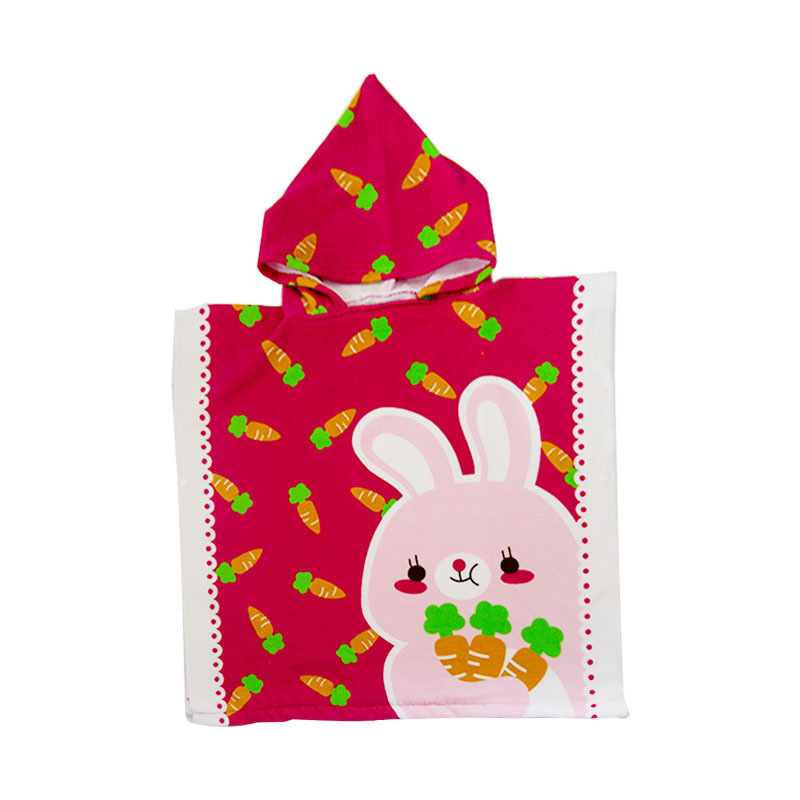 Toallas de baño para niños capa de bata de baño con capucha con estampado de dibujos animados digital capa de toalla de baño de secado rápido y absorbente