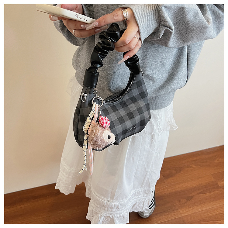 Sweet and cool style, trendy and unique cloud-shaped pleated handbag, a new summer fashion chain crossbody bag for women in 2025 undefined