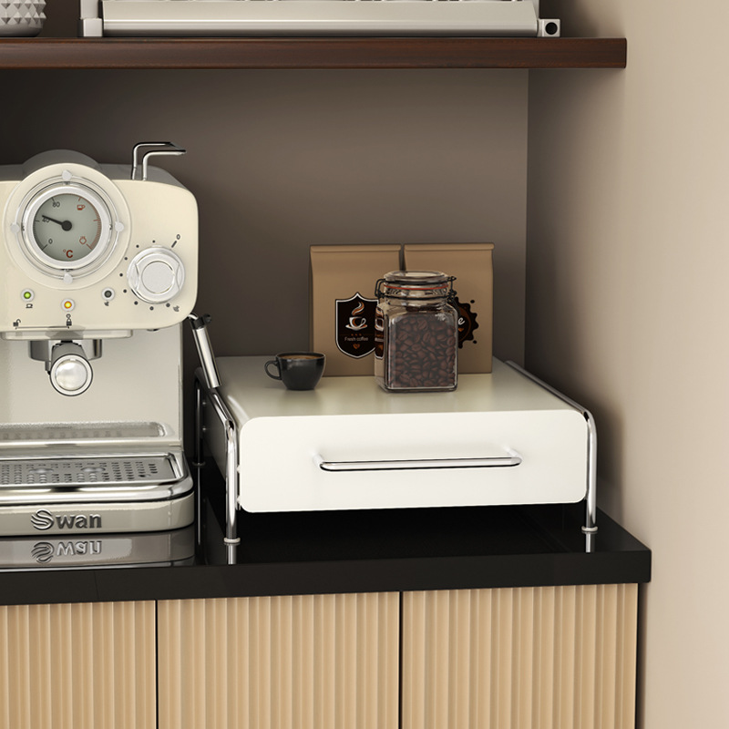 カプセルコーヒーディスプレイ棚水カウンターins风デスクトップティーバッグ収纳ボックスコーヒーメーカーベース引き出しシェルフ
