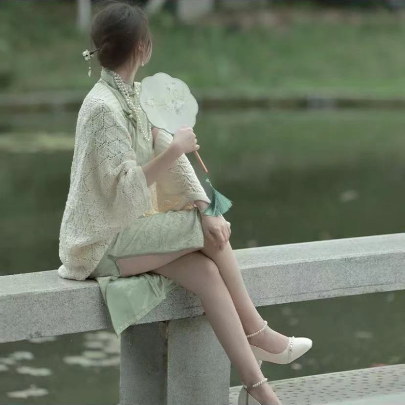 (2개) 봄, 가을 롱 가디건 따뜻한 소매 케이프 재킷과 함께 착용하는 따뜻한 중공 니트 숄의 엑스트라 롱 버전