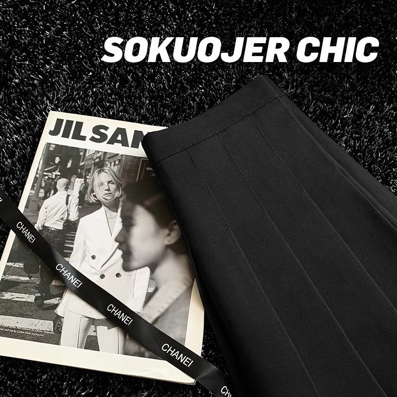 Black [anti-wrinkle suit fabric] regular style