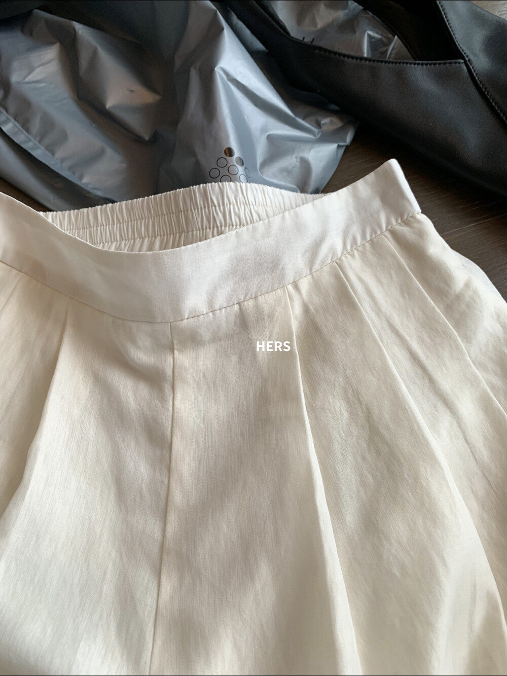 Quần culottes nữ ống rộng cạp cao thun lưng dáng suông phong cách Nhật — Thẻ hồng, màu trắng chi tiết 21