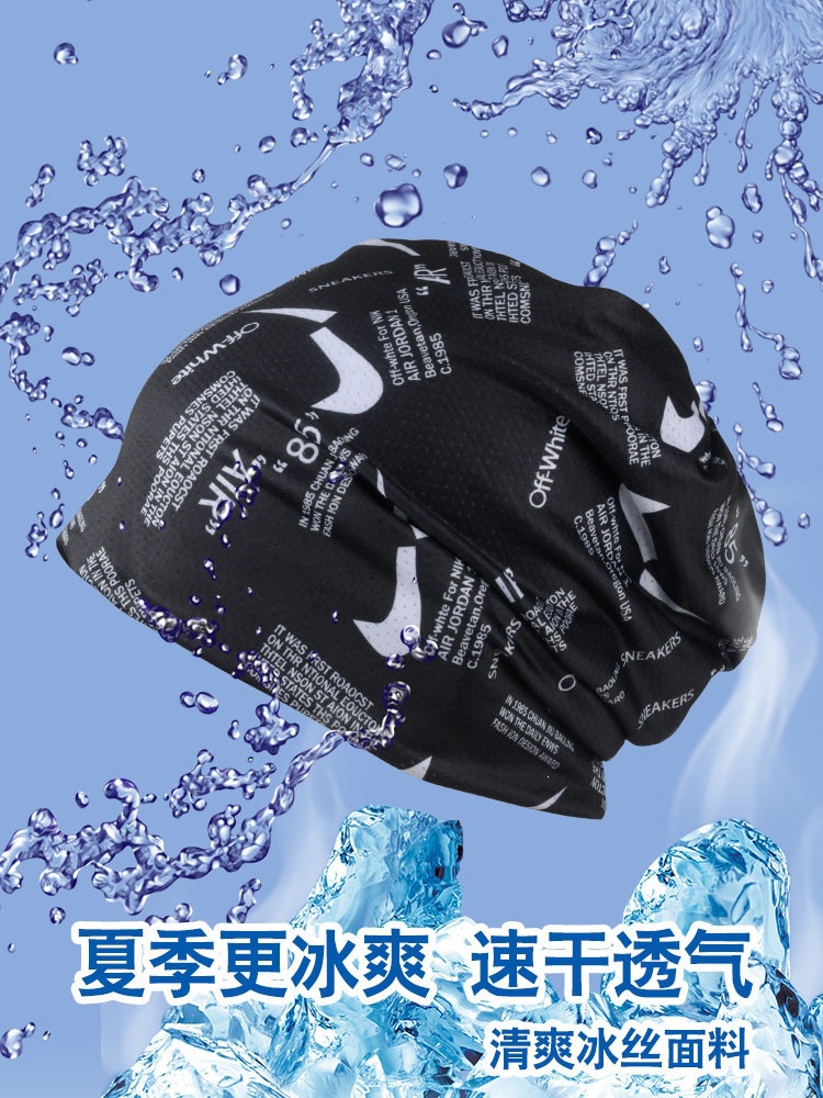 Nuevo sombrero de verano gorra fría delgada manga de seda de hielo secado rápido transpiración deportiva turbante de correr sombrero de dormir protector solar