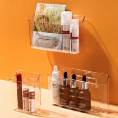 Ins-style wall-mounted storage box for face masks and cosmetics, without drilling, wall-hanging box, transparent desktop clutter rack