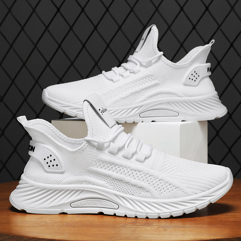 Zapatos de verano para hombres nuevos zapatos para correr de todo fósforo de color sólido zapatos para hombres transfronterizos zapatos deportivos casuales de pies transpirables y sin olor