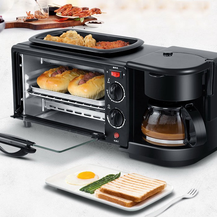 Transfronterizo estándar americano 110V tres en uno máquina de desayuno cafetera sandwichera tostadora horno eléctrico regalo venta