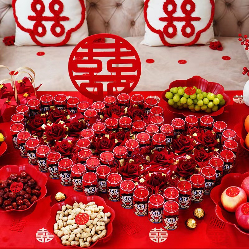 Boda boda pegatinas de boda especial sala de boda Wangzai sala de estar decoración boda mesa de café decoración suministros de la boda