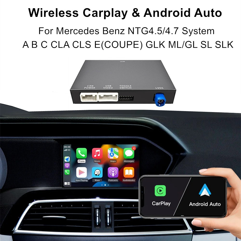 Wireless Carplay Decoder Android Auto Module for Mercedes-Benz NTG4.5 NTG5.0