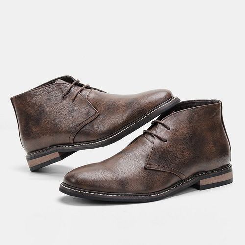 Foreign Trade Men's Desert Boots Retro Men's Boots Spring Large Men's Boots Cross-border Amazon Independent Station Leather Boots