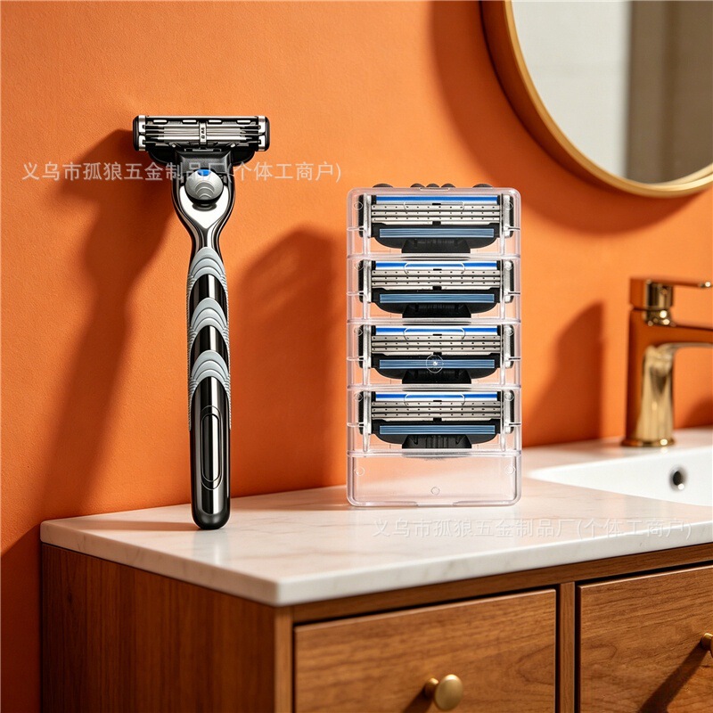 German Quality Razor Manual Shaving Razor Beard Razor Blade Head Shaving Blade Three-Layer Blade Men's Set German Quality Razor Manual Shaving Razor Beard Razor Blade Head Shaving Blade Three-Layer Blade Men's Set