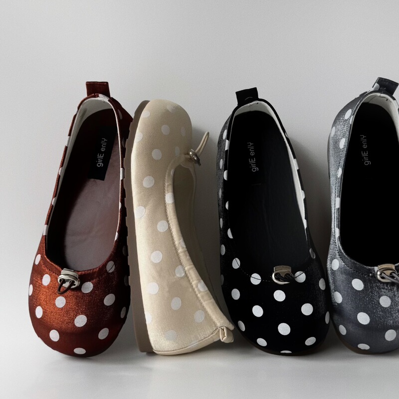 Women's Ballet Flats with 3cm Hidden Height Increase, 2026 Spring and Autumn New Stylish Round-Toe Polka Dot Slip-On Shoes Women's Ballet Flats with 3cm Hidden Height Increase, 2026 Spring and Autumn New Stylish Round-Toe Polka Dot Slip-On Shoes