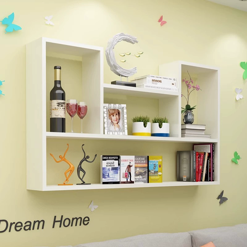 Бытовая настенная полка для хранения без перфорации, украшение на стену для спальни, деревянная настенная подвесная винная полка, перегородка, настенный шкаф для хранения