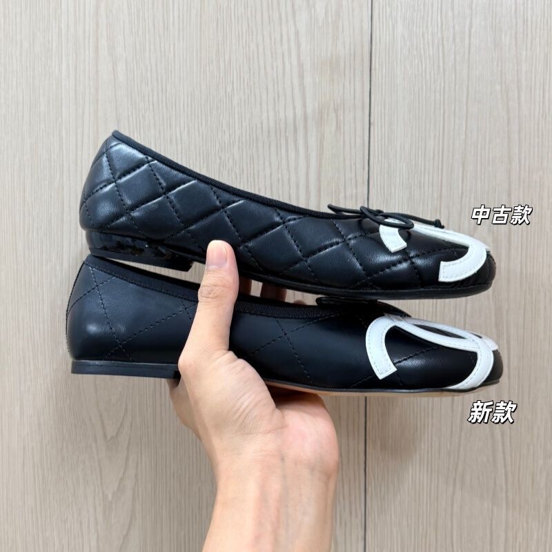 In-stock high-quality 2026 new model Chanel-style bowknot large double C versatile comfortable flat quilted ballet shoes for women In-stock high-quality 2026 new model Chanel-style bowknot large double C versatile comfortable flat quilted ballet shoes for women