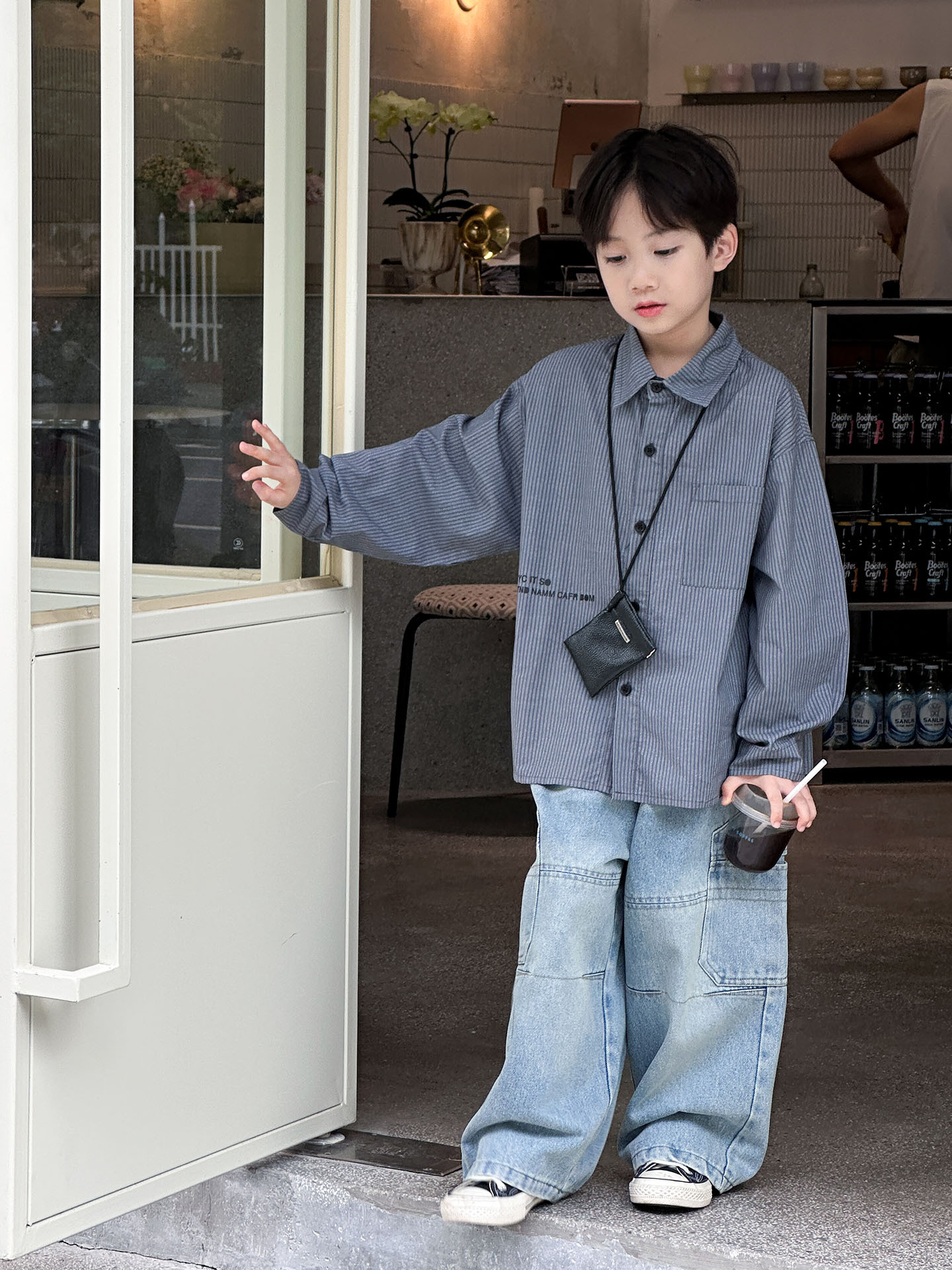 McCarthy ropa infantil camisa de niño camisa a rayas para niños 2025 nueva primavera y otoño ropa de niño superior de otoño