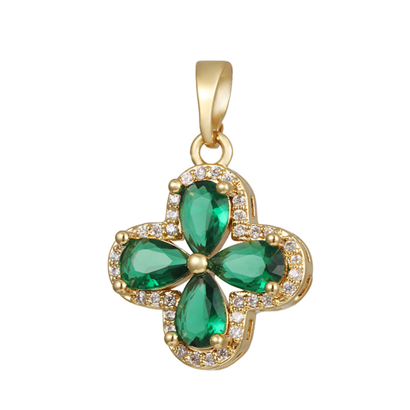 Joyas transfronterizas colgante de rubí esmeralda ligero de lujo accesorios de acero de titanio collar no decolor cadena clavícula