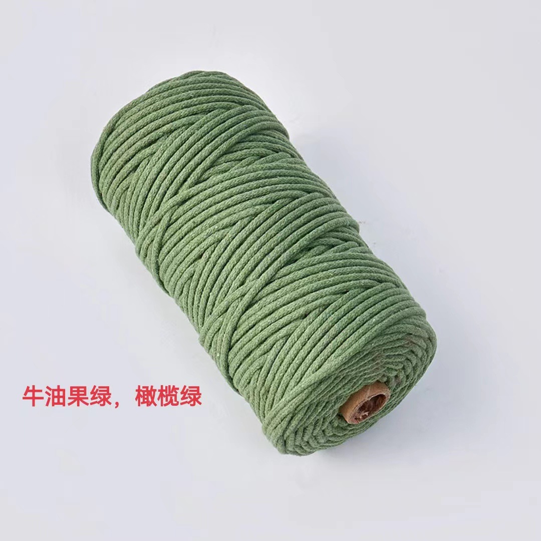 Cuerda de algodón con núcleo de color de 4mm, cuerda de nudo, pulsera de cuerda tejida a mano, cuerda de algodón, cuerda de tapiz, funda de botella creativa, cuerda decorativa