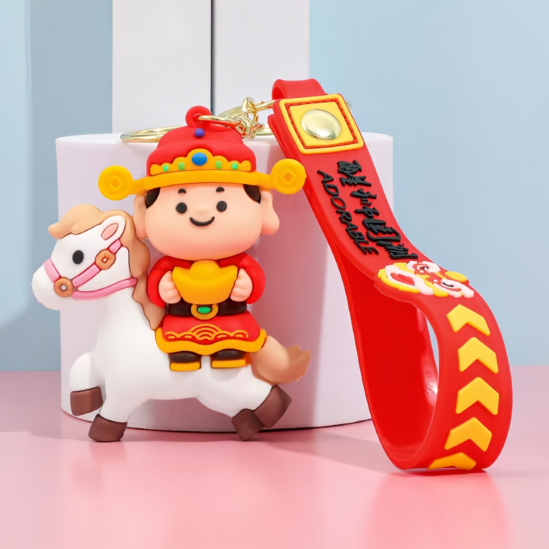 Nuevo año de caballo 2026 llavero de inmediato rico caricatura muñeca colgante llavero regalo de Año Nuevo niños al por mayor