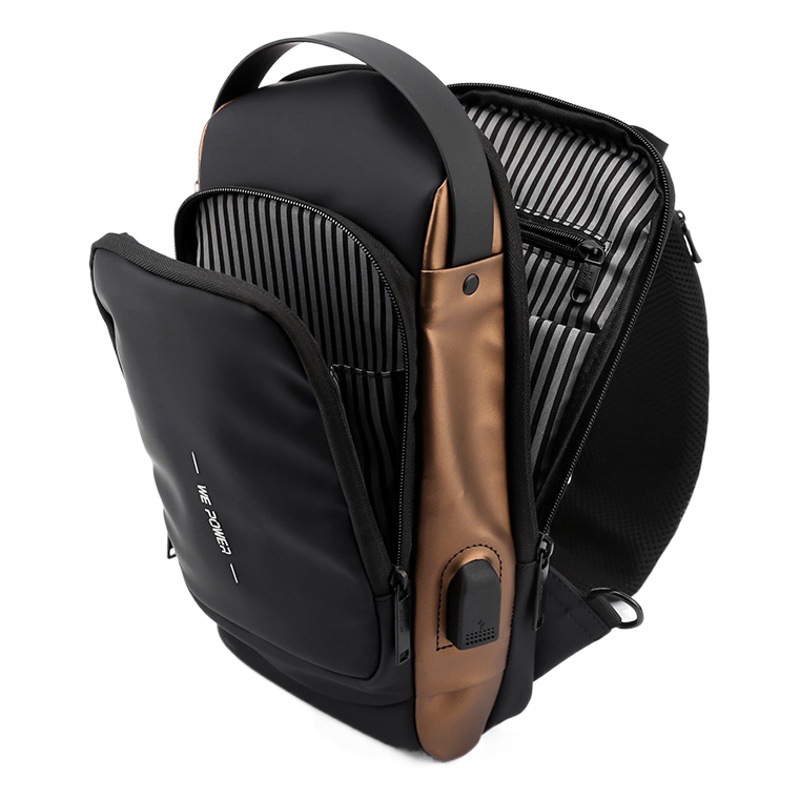 Wepower nuevos hombres bolsa de pecho anti-robo de contraseña de bloqueo de la motocicleta bolsa de moda fresco bolsa de montar de nuevo crossbody bolsa