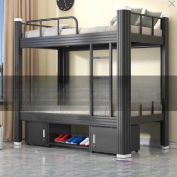 Cama de capa extra gruesa para niños y estudiantes, cama de hierro para adultos, dormitorio de personal, cama alta y baja