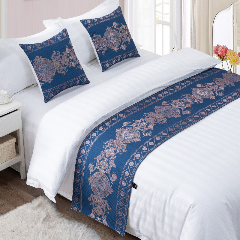 碧谊宾馆酒店床上用品布草高档床尾巾床旗床尾垫床盖床尾装饰条|ms