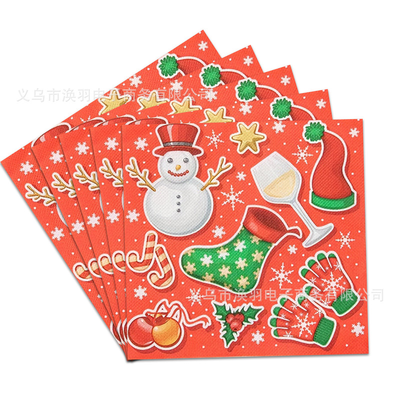 【在庫あり】クロスボーダー クリスマス サンタクロース ペンギン 雪だるま パーティー ティッシュ 使い捨てプリント ナプキン メーカー|undefined