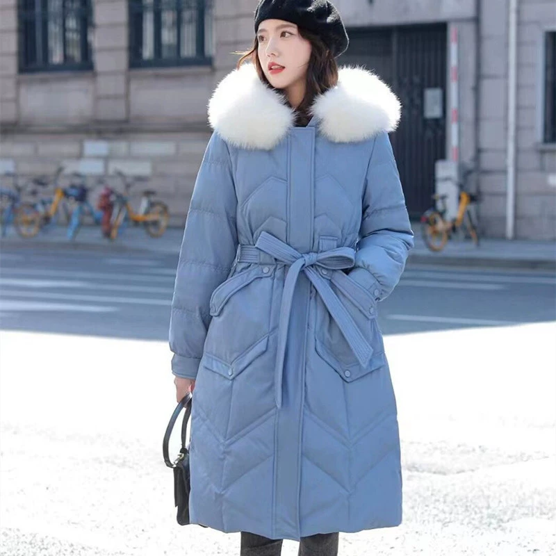 Velvet long fitted down jacket, duck down, maxi length, wholesale