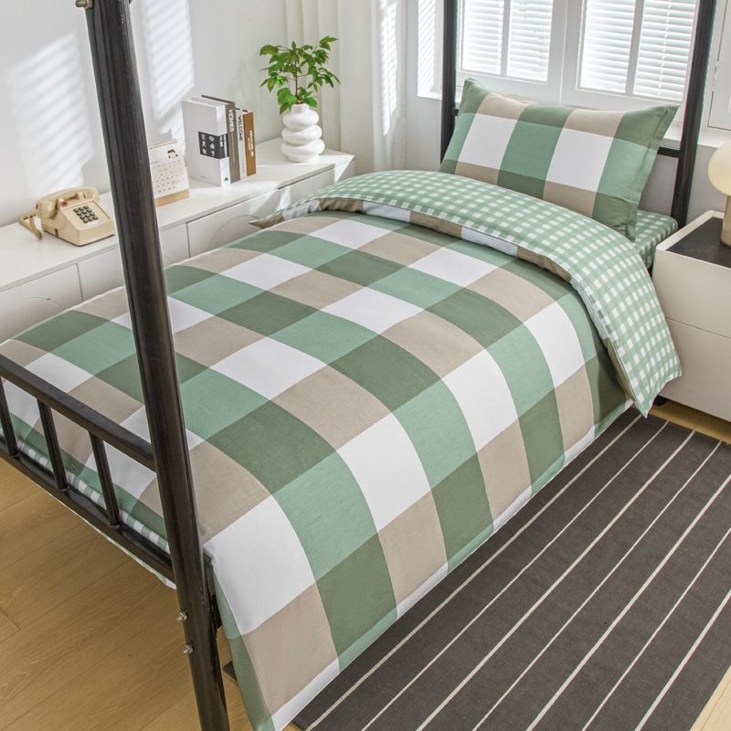 Juego de algodón de tres piezas para dormitorio de estudiantes, juego de seis piezas de algodón puro, funda de edredón, litera, kit de dormitorio, compra al por mayor