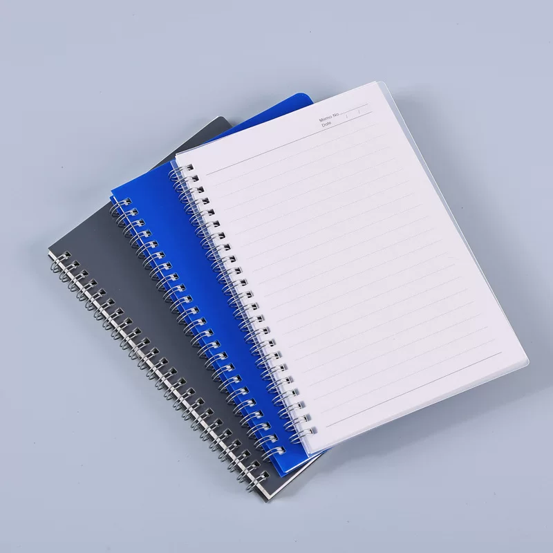 PP coil notebook transparent A5 grid horizontal line blank notebook 32K office note-taking hand ledger strap notepad wholesale